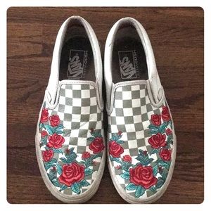 Checkered Rose Vans